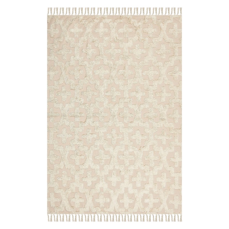 Dywan bawełniany 140 x 200 cm beżowy ITANAGAR