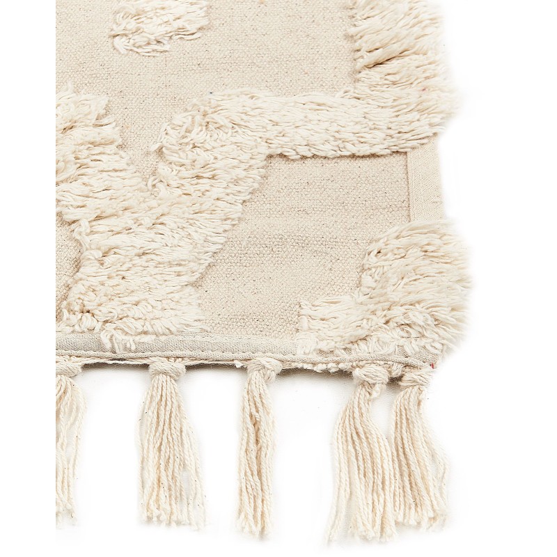 Dywan bawełniany 140 x 200 cm beżowy ITANAGAR