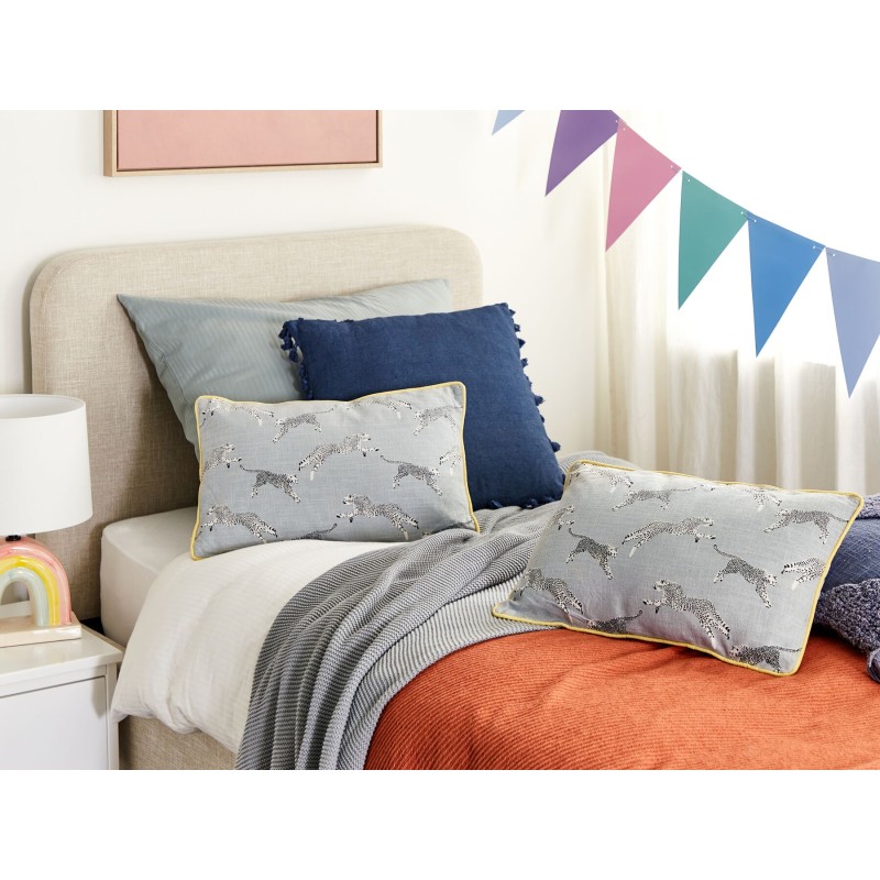 Zestaw 2 poduszek dekoracyjnych ARALES Bawełna 30 x 50 cm Jasnoszary Wzór zwierzęcy