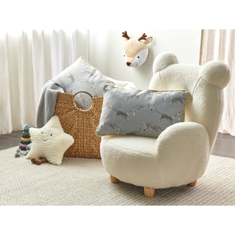 Zestaw 2 poduszek dekoracyjnych ARALES Bawełna 30 x 50 cm Jasnoszary Wzór zwierzęcy