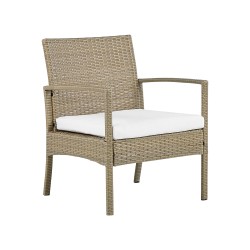 Zestaw ogrodowy z technorattanu 4-osobowy jasnobrązowy MARSALA