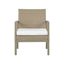 Zestaw ogrodowy z technorattanu 4-osobowy jasnobrązowy MARSALA