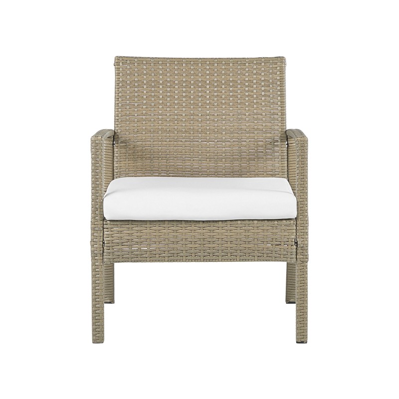 Zestaw ogrodowy z technorattanu 4-osobowy jasnobrązowy MARSALA