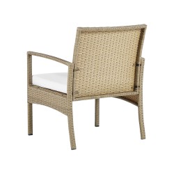 Zestaw ogrodowy z technorattanu 4-osobowy jasnobrązowy MARSALA