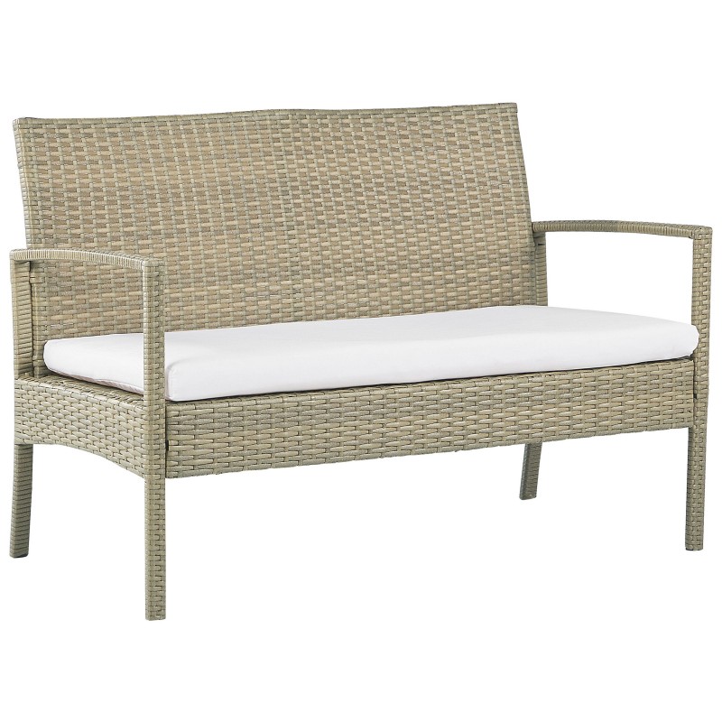 Zestaw ogrodowy z technorattanu 4-osobowy jasnobrązowy MARSALA