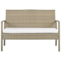 Zestaw ogrodowy z technorattanu 4-osobowy jasnobrązowy MARSALA