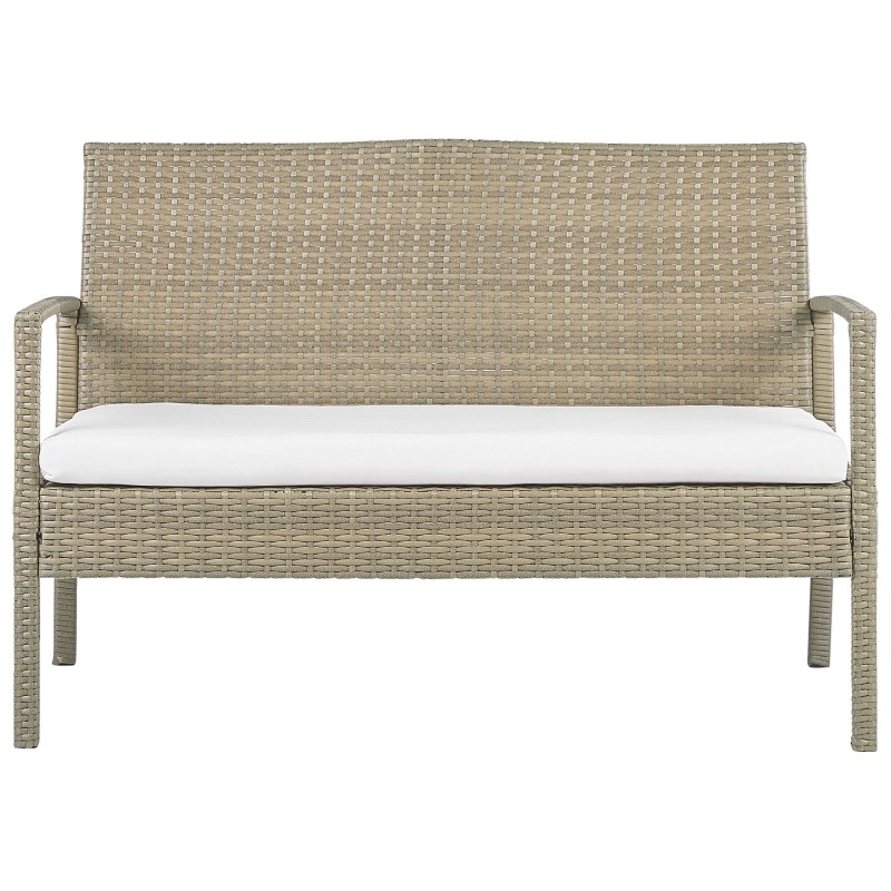 Zestaw ogrodowy z technorattanu 4-osobowy jasnobrązowy MARSALA