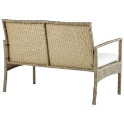 Zestaw ogrodowy z technorattanu 4-osobowy jasnobrązowy MARSALA