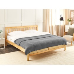 Narzuta na łóżko RAGALA Bawełna 200 x 220 cm Ciemnoszary