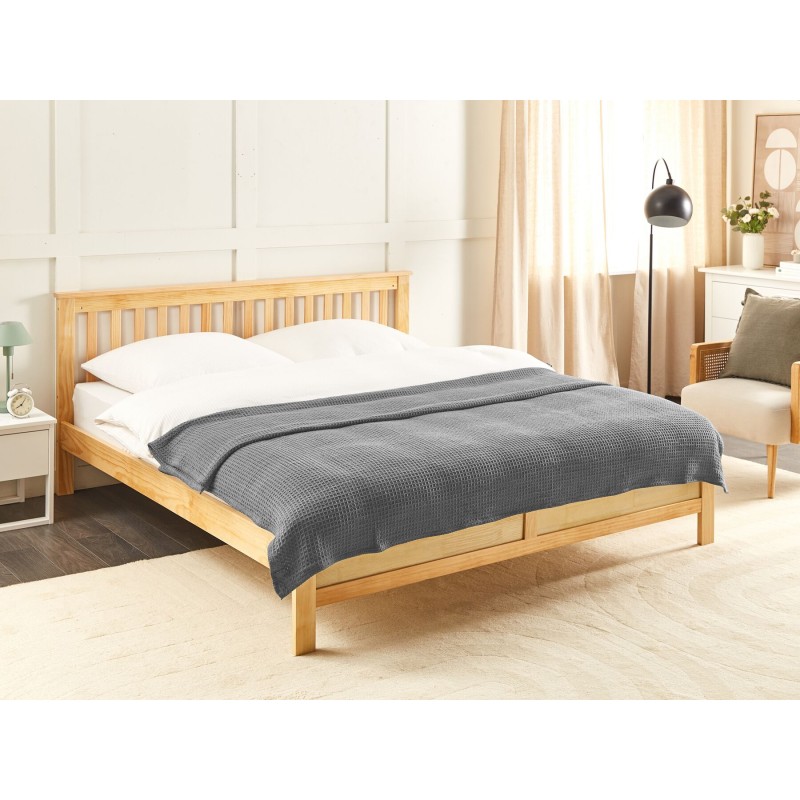 Narzuta na łóżko RAGALA Bawełna 200 x 220 cm Ciemnoszary