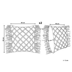 Zestaw 2 poduszek dekoracyjnych YANIKLAR Bawełna 40 x 40 cm Różowy Wzór geometryczny