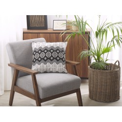 Zestaw 2 poduszek dekoracyjnych CARDAK Bawełna 45 x 45 cm Czarny/ biały Wzór geometryczny