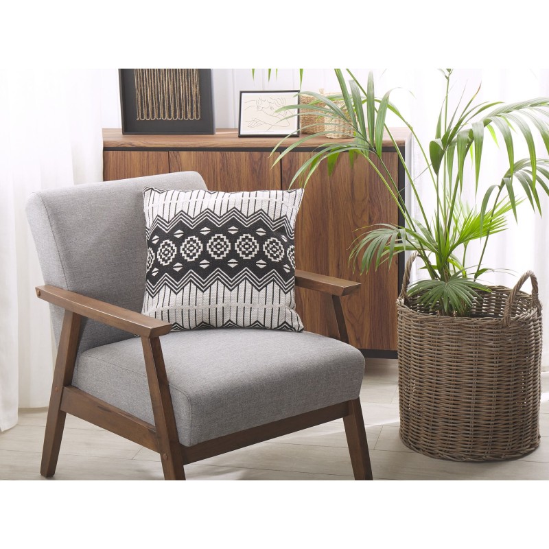 Zestaw 2 poduszek dekoracyjnych CARDAK Bawełna 45 x 45 cm Czarny/ biały Wzór geometryczny