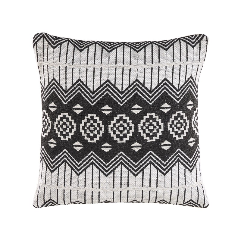Zestaw 2 poduszek dekoracyjnych CARDAK Bawełna 45 x 45 cm Czarny/ biały Wzór geometryczny