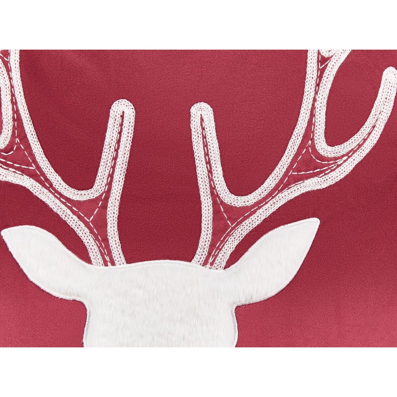 Zestaw 2 poduszek dekoracyjnych BICOCCA Welur 45 x 45 cm Bordowy Wzór świąteczny