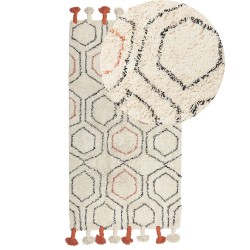 Dywan bawełniany 80 x 150 cm beżowo-pomarańczowy HAJIPUR