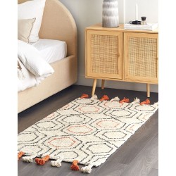 Dywan bawełniany 80 x 150 cm beżowo-pomarańczowy HAJIPUR