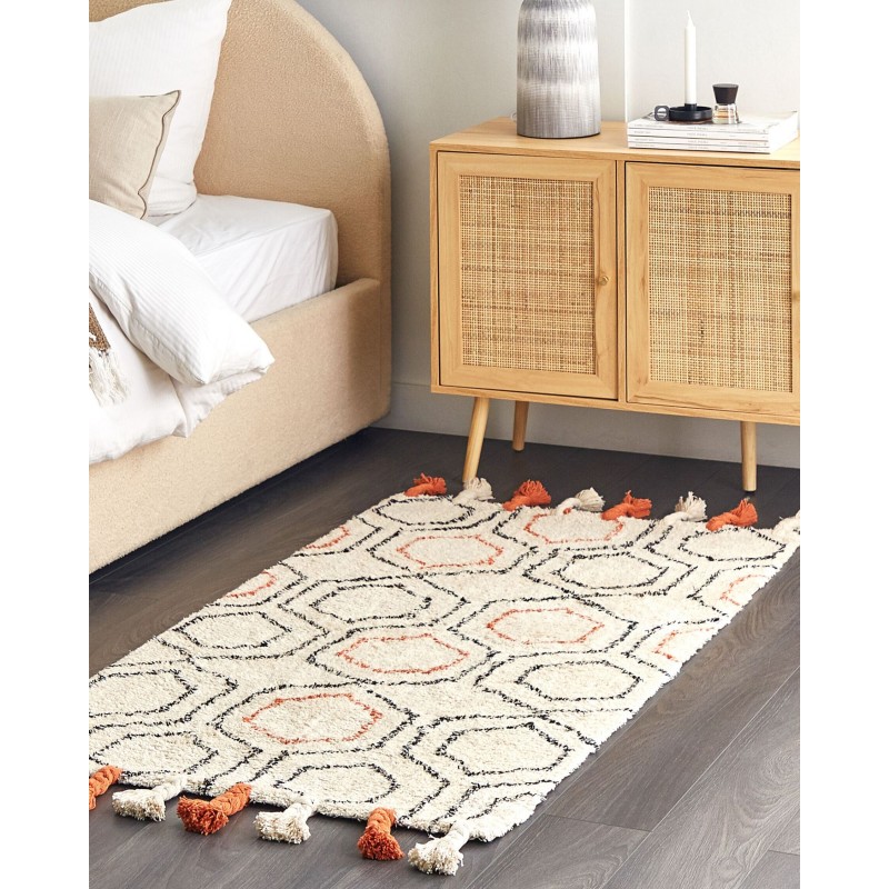 Dywan bawełniany 80 x 150 cm beżowo-pomarańczowy HAJIPUR