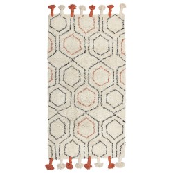 Dywan bawełniany 80 x 150 cm beżowo-pomarańczowy HAJIPUR