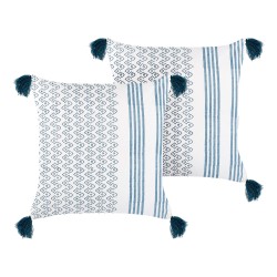 Zestaw 2 poduszek dekoracyjnych TILIA Bawełna 45 x 45 cm Niebieski Wzór geometryczny