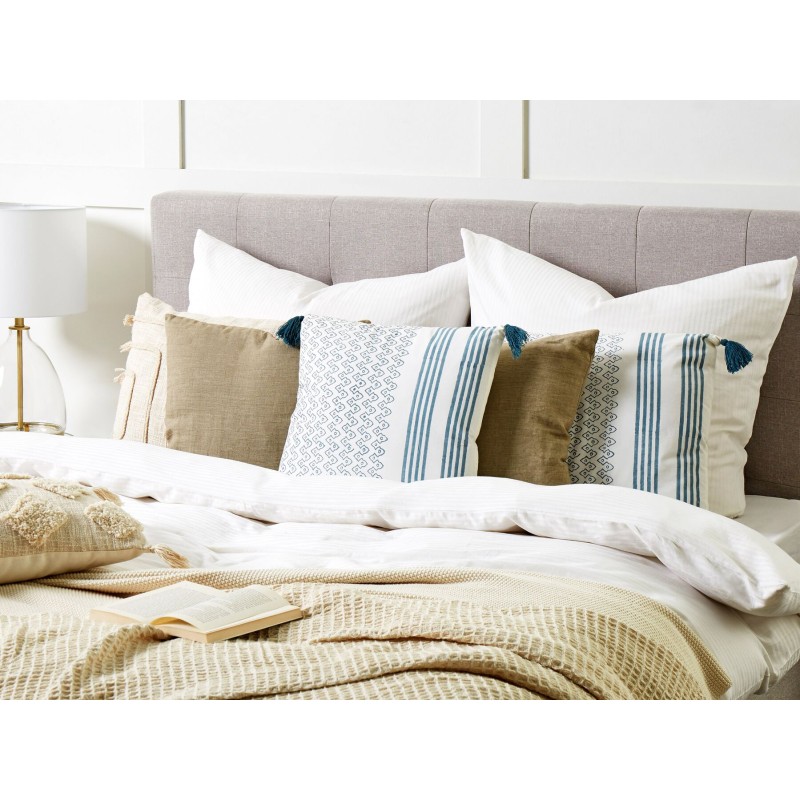 Zestaw 2 poduszek dekoracyjnych TILIA Bawełna 45 x 45 cm Niebieski Wzór geometryczny