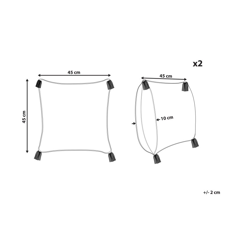 Zestaw 2 poduszek dekoracyjnych TILIA Bawełna 45 x 45 cm Niebieski Wzór geometryczny
