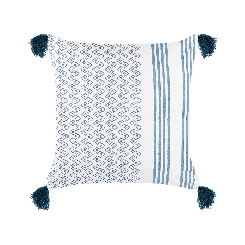 Zestaw 2 poduszek dekoracyjnych TILIA Bawełna 45 x 45 cm Niebieski Wzór geometryczny