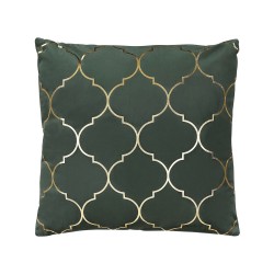 Zestaw 2 poduszek dekoracyjnych ALYSSUM Welur 45 x 45 cm Ciemnozielony Wzór marokańskiej koniczyny