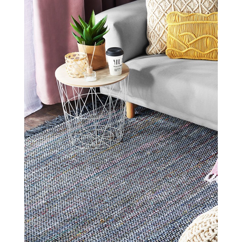 Dywan bawełniany 140 x 200 cm szary BESNI