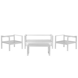 Zestaw ogrodowy ze stolikiem dla 4 osób SALERNO Metal Ciemnoszary