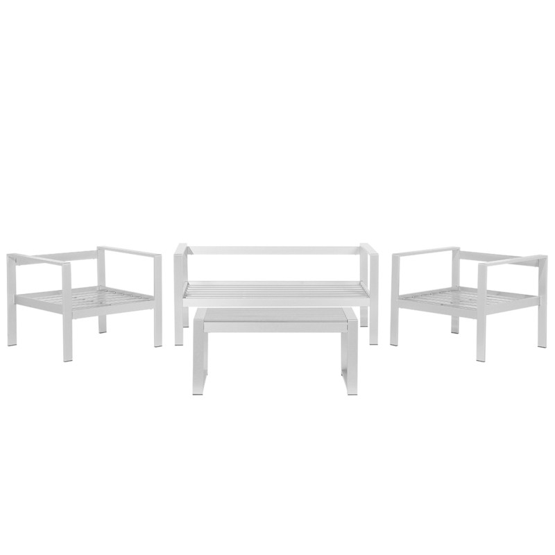 Zestaw ogrodowy ze stolikiem dla 4 osób SALERNO Metal Ciemnoszary