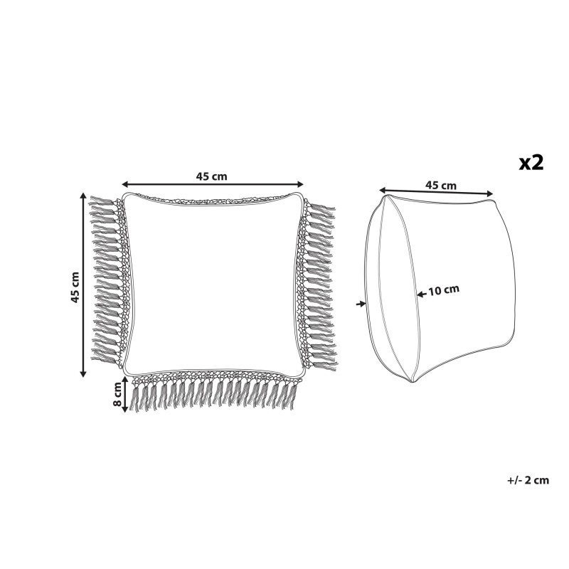 Zestaw 2 poduszek dekoracyjnych PALLIDA Bawełna 45 x 45 cm Niebieski Wzór kwiatowy