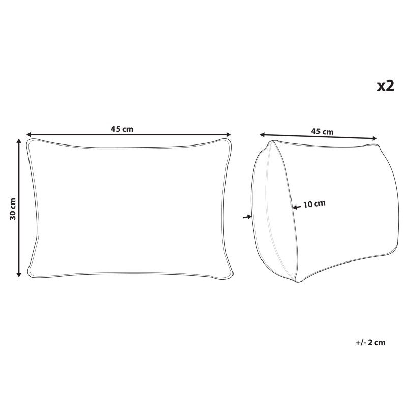 Zestaw 2 poduszek dekoracyjnych SASSAFRAS Len 30 x 45 cm Jasnobrązowy Jednolity