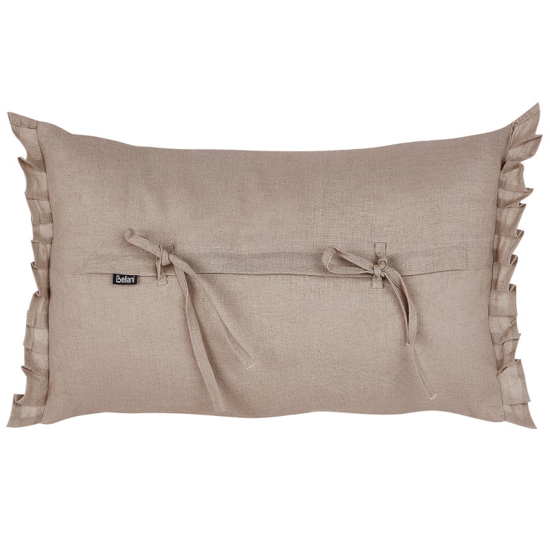 Zestaw 2 poduszek dekoracyjnych SASSAFRAS Len 30 x 45 cm Jasnobrązowy Jednolity