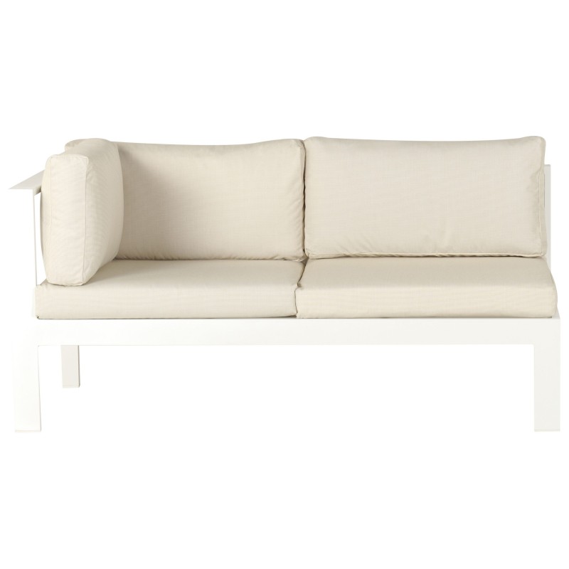 Narożnik ogrodowy ze stolikiem dla 5 osób MESSINA Lewostronny Metal Beżowy