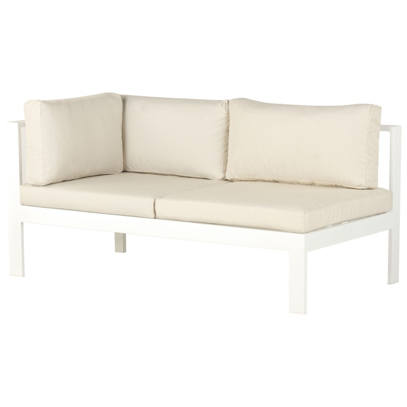 Narożnik ogrodowy ze stolikiem dla 5 osób MESSINA Lewostronny Metal Beżowy