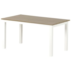 Narożnik ogrodowy ze stolikiem dla 5 osób MESSINA Lewostronny Metal Beżowy