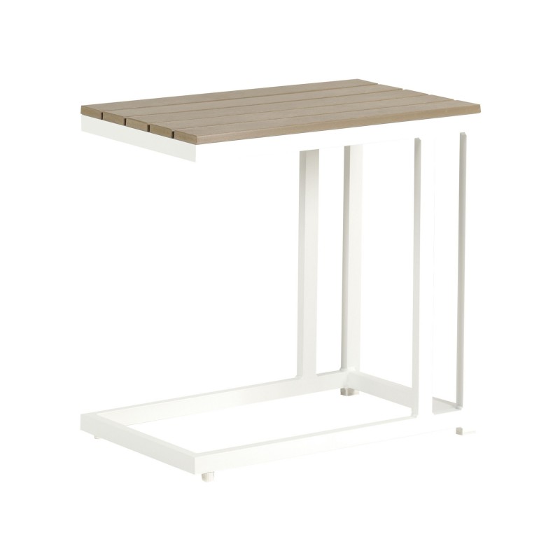 Narożnik ogrodowy ze stolikiem dla 5 osób MESSINA Lewostronny Metal Beżowy