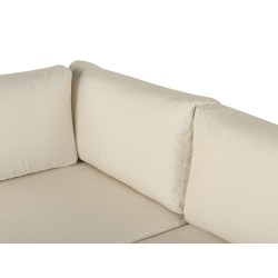 Narożnik ogrodowy ze stolikiem dla 5 osób MESSINA Lewostronny Metal Beżowy