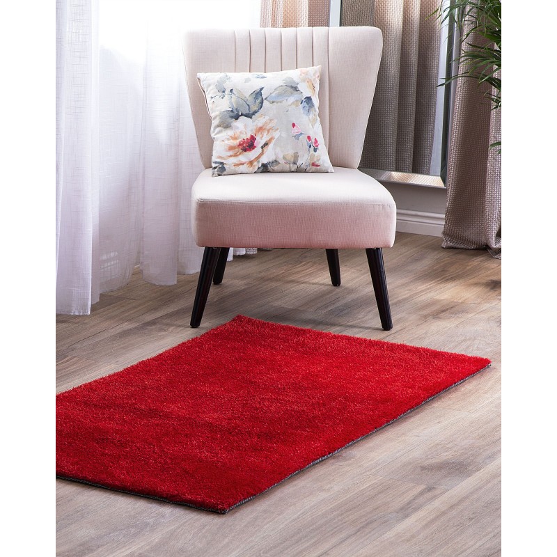 Dywan shaggy 80 x 150 cm czerwony DEMRE