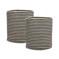 Zestaw 2 koszy YERKOY Bawełna Czarny