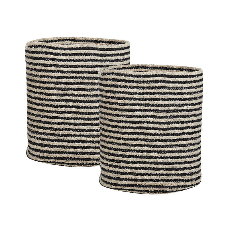 Zestaw 2 koszy YERKOY Bawełna Czarny