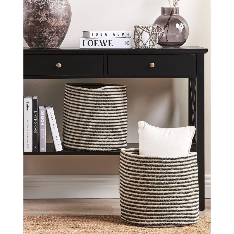 Zestaw 2 koszy YERKOY Bawełna Czarny