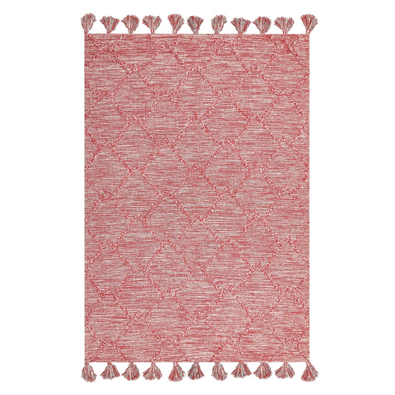 Dywan bawełniany 140 x 200 cm czerwony NIGDE