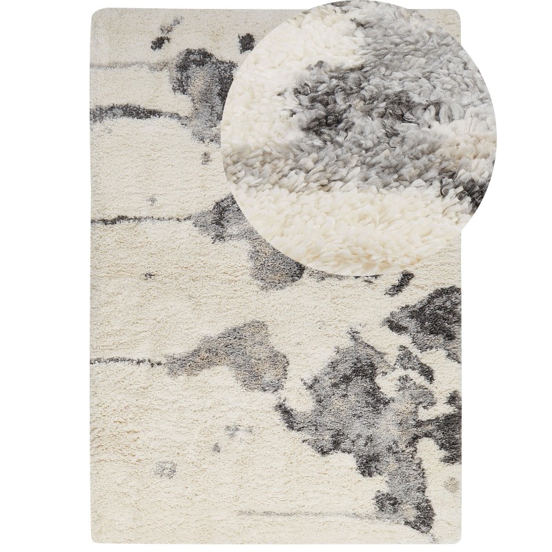 Dywan shaggy 200 x 300 cm biało-szary SEVAN