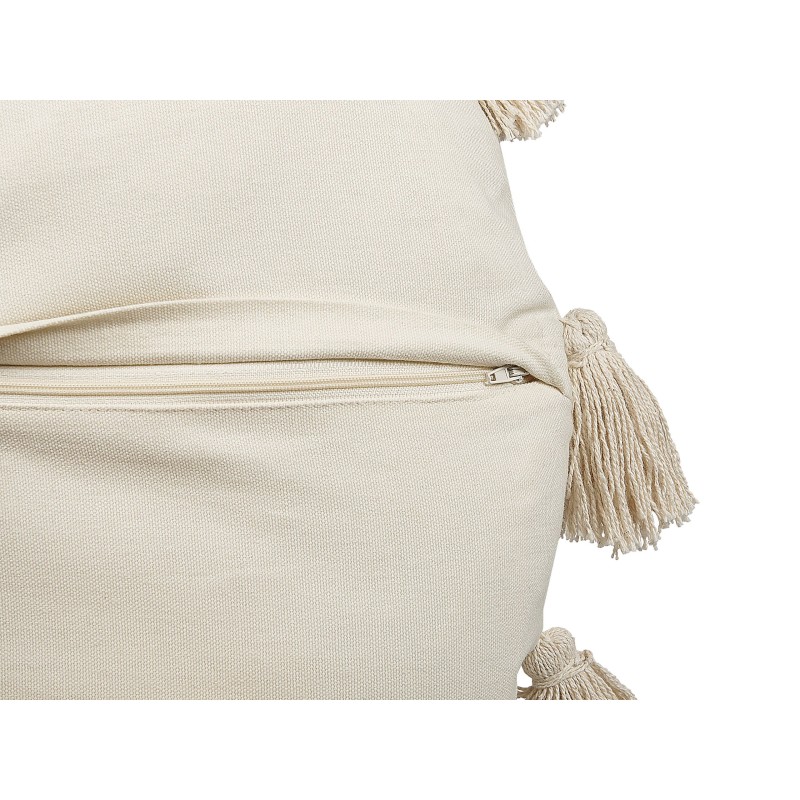 Zestaw 2 poduszek dekoracyjnych MADIA Bawełna 45 x 45 cm Jasnobeżowy Jednolity