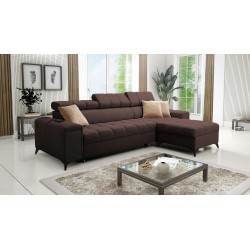 Ecksofa Venna I Mini mit Schlaffunktion und USB-Anschluss in Plüschstoff, Avra 6