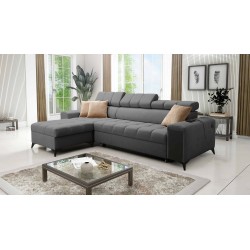Venna I Mini Corner Sofa with Sleeping Function and USB Port in Plush Fabric, Avra 17