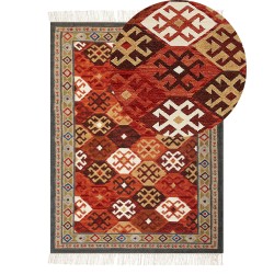 Dywan wełniany kilim140 x 200 cm wielokolorowy URTSADZOR