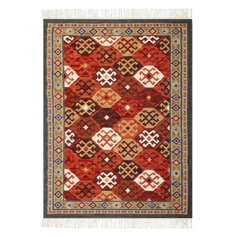 Dywan wełniany kilim140 x 200 cm wielokolorowy URTSADZOR